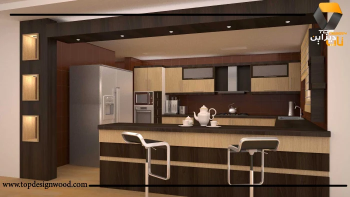 رنگ بندی کابینت جزیره ام دی اف