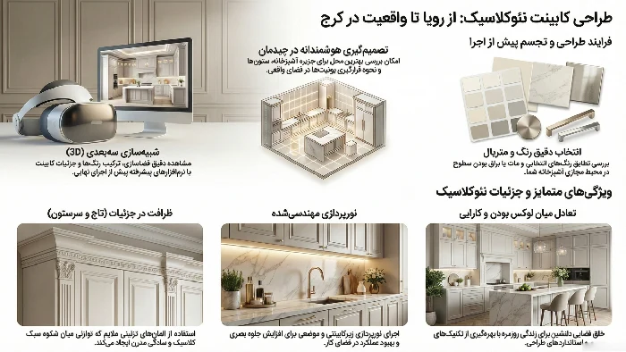 طراحی کابینت نئوکلاسیک در کرج
